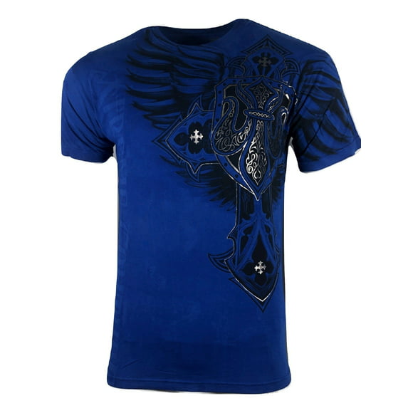 Xtreme Couture Global Domination X1538 Men`s New Blue T-shirt By Affliction